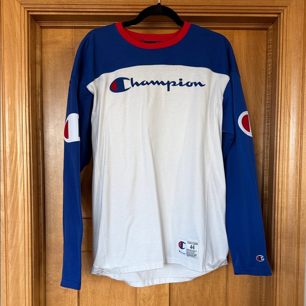 Champion Blue and White Logo Long Sleeve